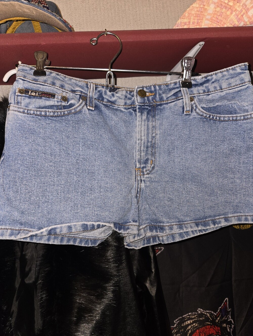 lei Light Blue Washed Denim High-Rise Jean Shorts